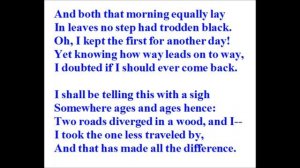 "The Road Not Taken" Robert Frost poem male voice "Two roads diverged in a yellow wood"