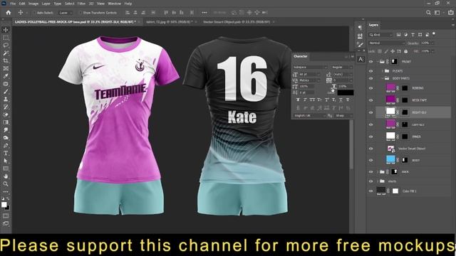 FREE VOLLEYBALL JERSEY MOCKUP DESIGN (FREE TSHIRT MOCKUP PSD)