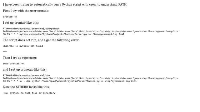 PYTHONPATH problem in cron смотреть онлайн