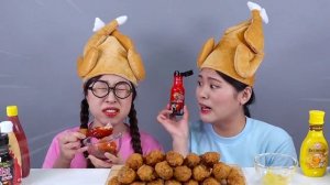 Жареный цыпленок в остром соусе Мукбанг ДОНА DONA