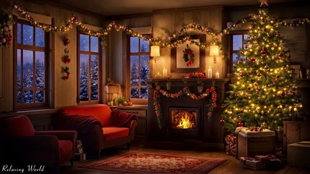 Beautiful Christmas Music, Peaceful Piano Christmas Music, Relaxing Christmas Music Fireplace смотреть онлайн