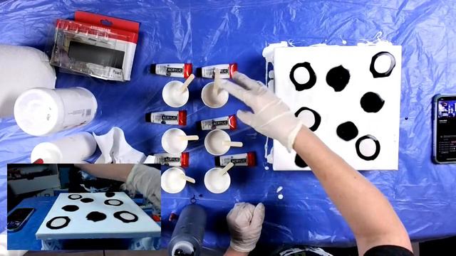 Playing with Amsterdam Pearl Paints... Not your regular Black & White Paint Pour! смотреть онлайн