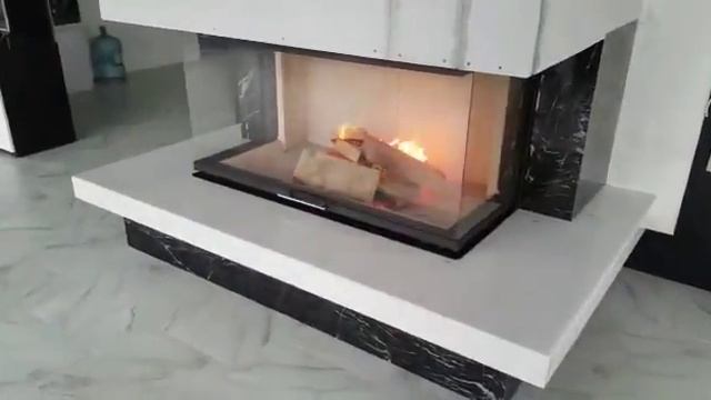 Горение топки Экокамин Дельта 1200