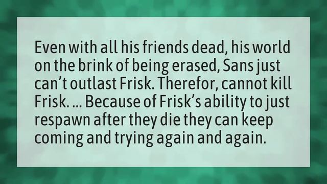 Would Sans have killed Frisk? смотреть онлайн