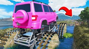 СМОЖЕТ ЛИ ГИГАНТСКИЙ УАЗ ПАТРИОТ НА ПИЛАХ ПРОЕХАТЬ БОЛОТО В ГТА 5 МОДЫ! ЭКСПЕРИМЕНТЫ В GTA 5 MODS