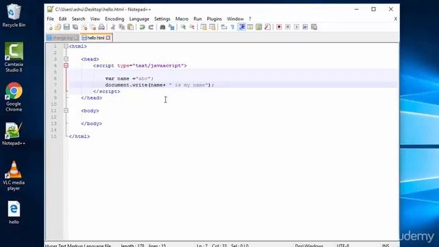 6.Using Strings With Variables in Java | Javascript Tutorials for Beginners смотреть онлайн