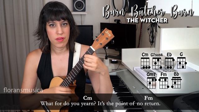BURN BUTCHER BURN - THE WITCHER Jaskier UKULELE Tutorial Play Along смотреть онлайн