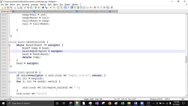 C++ User defined linked list class with iterator смотреть онлайн