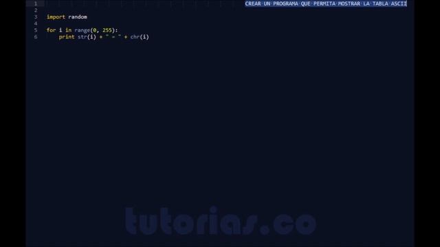 ciclo for – python (la tabla ascii) смотреть онлайн