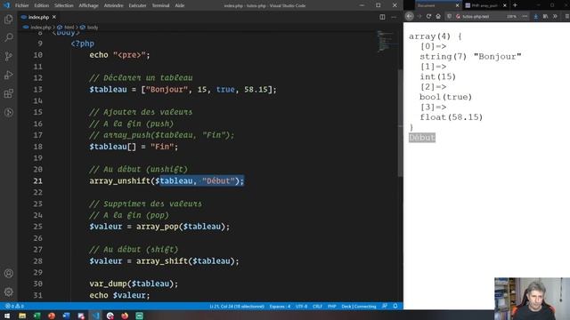 4 - Débuter en PHP - Utiliser les tableaux (PHP8) смотреть онлайн