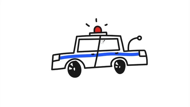 Раскраска ПОЛИЦЕЙСКАЯ МАШИНА / Как рисовать МАШИНУ ПОЛИЦИИ / Раскраски Машинки / Краски раскраски смотреть онлайн