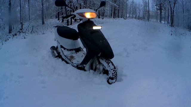 Выпал хороший снег, выехал катнуть на скутере Honda Dio34 Часть 2 #hondadio #скутер #покатушки