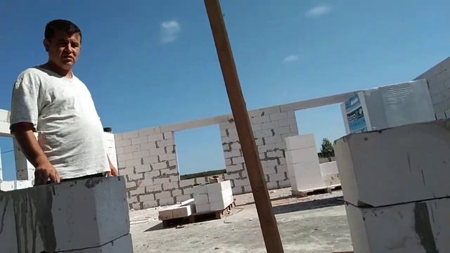 строим дом из газобетона блока за 3дня строили мастер класс каримжон