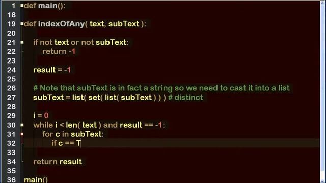 string index of any char in python ? смотреть онлайн