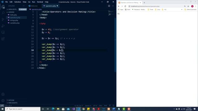 PHP operators смотреть онлайн