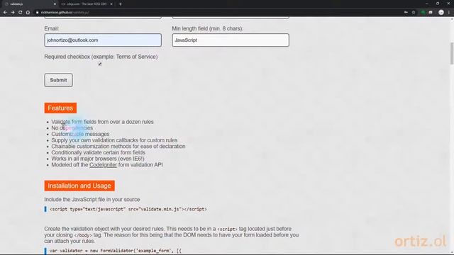 JavaScript - Ejercicio 618: Incluir en HTML la Librería de Validación de Formularios validate.js смотреть онлайн