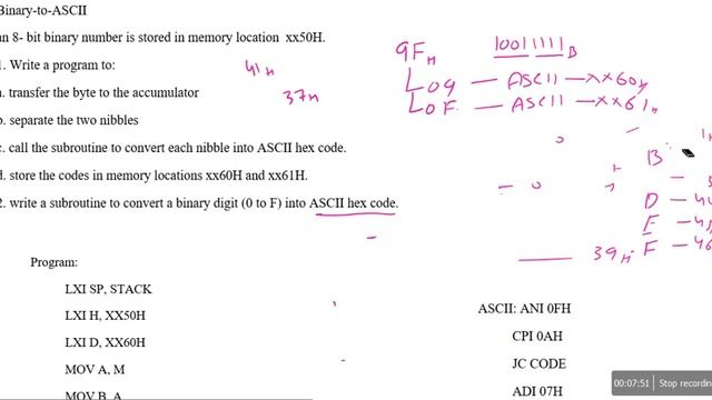 Binary to ASCII code conversion (Goankar example) смотреть онлайн
