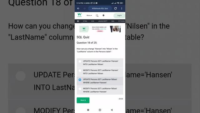CLASS 68. w3schools sql quiz Question 18 by Sandeep Dalal CSE | sql interview questions and answers смотреть онлайн