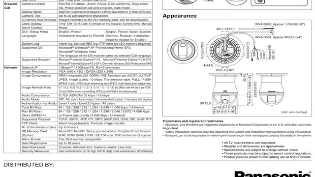 Panasonic WV-NS954 Network Camera: Videoture смотреть онлайн