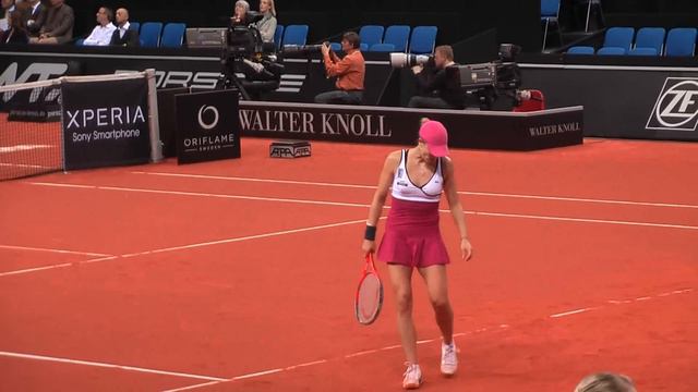 Alize Cornet service + return game vs Annika Beck @ Porsche Tennis Grand Prix 2012 смотреть онлайн