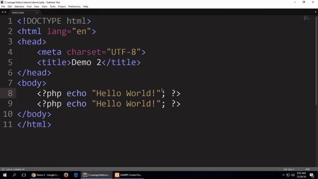Outputting Dynamic Text Using echo смотреть онлайн