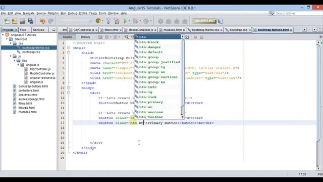 Part 7 - Bootstrap CSS - Buttons (AngularJS) смотреть онлайн