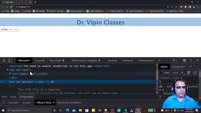 React Tutorial #45 React Portals for Rendering Children Outside DOM Hierarchy | Dr Vipin Classes смотреть онлайн