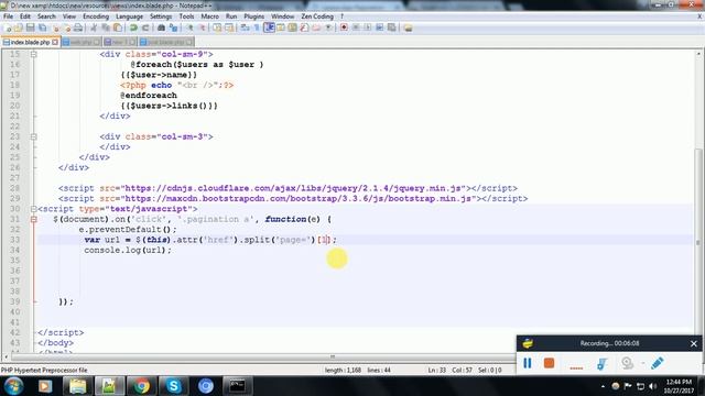 Laravel Ajax Pagination смотреть онлайн