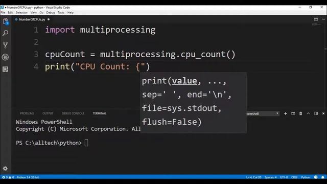 number of cpus in python ? смотреть онлайн