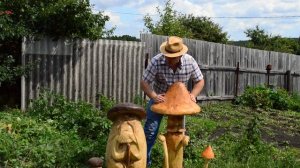 Фигурки для украшения сада ! Скульптура из дерева .