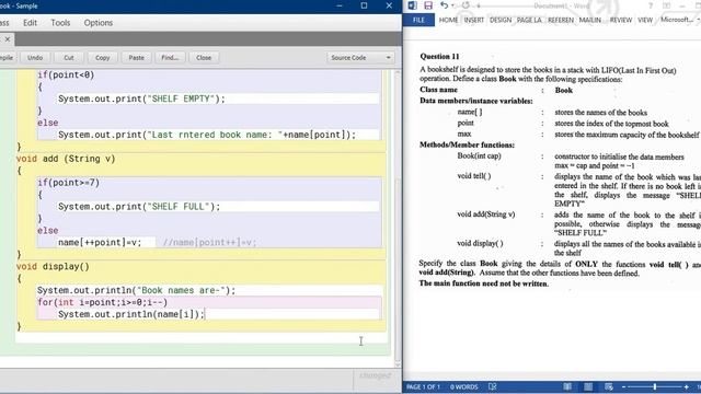 ISC 2016 Stack and Full Program on topic Stack in Java with output смотреть онлайн