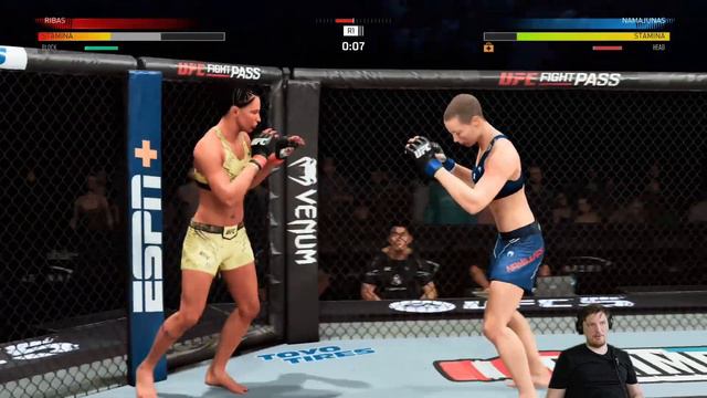 Полный бой Аманда Рибас - Роуз Намаюнас: Легендарный бот UFC5