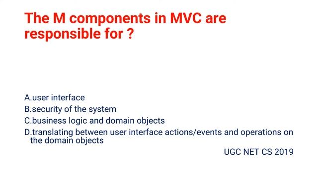 MVC (Model-View-Controller)| UGC NET 2021 | UGC NET Previous Year Question| 2019-2021|UGC NET CS смотреть онлайн