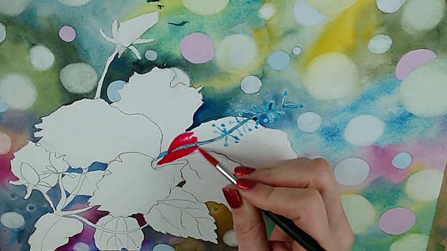 Hibiscus Flower Painting (EASY Watercolor tutorial) смотреть онлайн