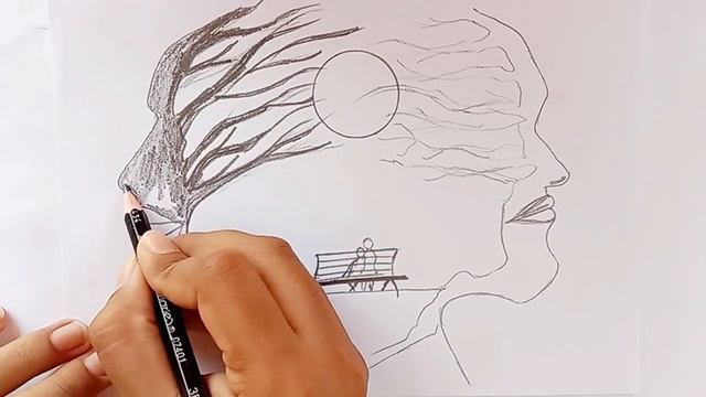 Beautiful Scenery Drawing in easy steps for beginners смотреть онлайн