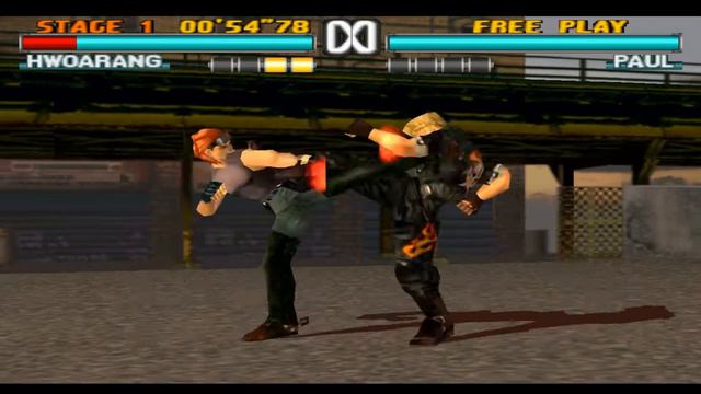 Tekken 3 Hwoarang vs Paul gameplay смотреть онлайн