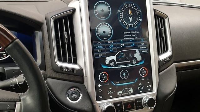 LC200 2008 в LC200 2020 Рестайлинг салона, ГУ в стиле Тесла смотреть онлайн