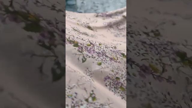 Ткань голубой шифон с цветами вишни, нежно-розовый шифон с цветами вишни ZIMMERMANN ? смотреть онлайн