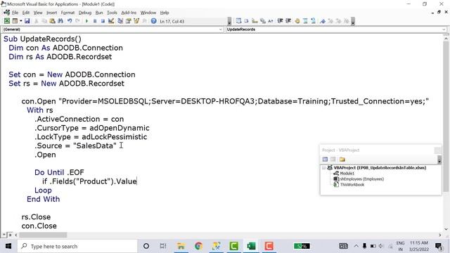 Updating Records In a SQL Table | Advanced VBA in Hindi смотреть онлайн