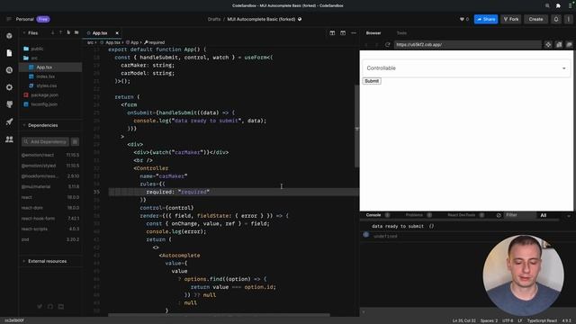 How to use MaterialUI Autocomplete with React Hook Form (1/2) смотреть онлайн