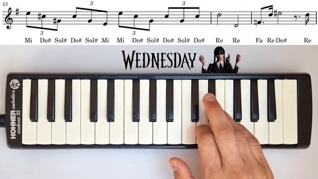 WEDNESDAY 🫰 CELLO THEME SONG || Melodica Tutorial Notes смотреть онлайн