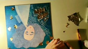 Процесс нанесения потали на картину