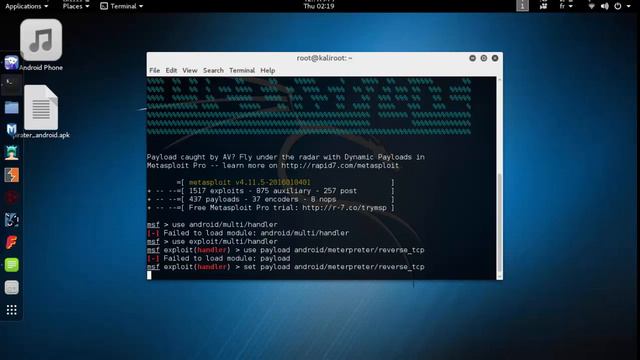 Hack any android phone using "msfvenom" in Kali Linux смотреть онлайн