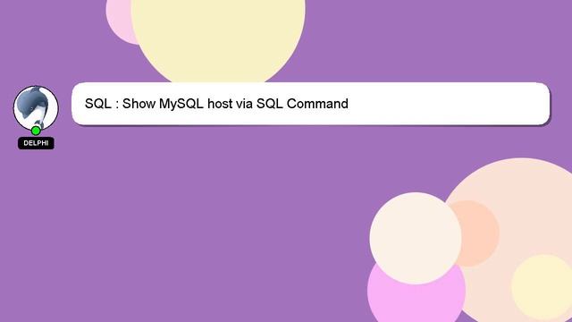 SQL : Show MySQL host via SQL Command смотреть онлайн