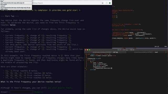 Talon Voice - Advent Of Code - 2018 - Day 01 смотреть онлайн