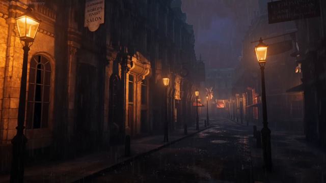 VICTORIAN AMBIENCE: Victorian London Thunderstorm (Horses, Bells, Walking on Cobblestone) смотреть онлайн