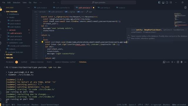 17 - Typescript with mysql and TypeORM || Signup with jwt (json web token ) смотреть онлайн