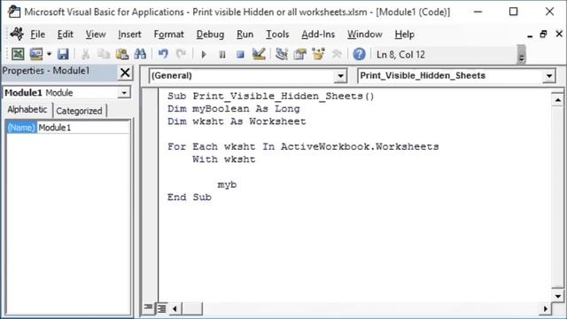 How to Print Hidden and Visible Worksheets with VBA смотреть онлайн
