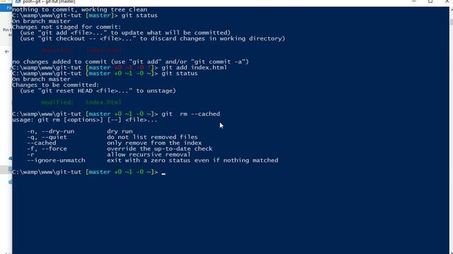 git tutorial for beginners -part 3(commit, remove file ,unstage). смотреть онлайн