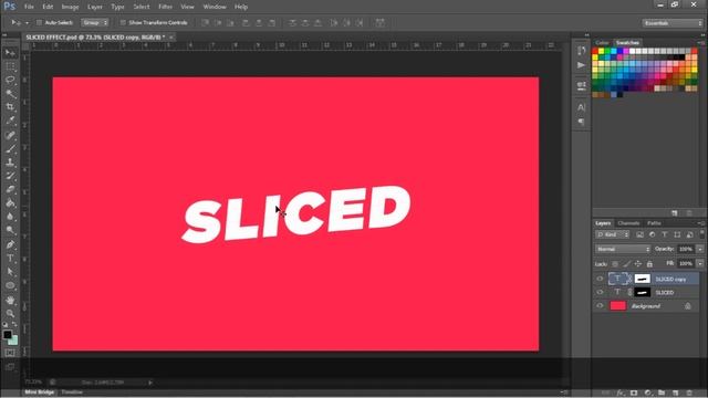 Photoshop Tutorial | Sliced Text Effect in 2 Minutes | Beginner смотреть онлайн